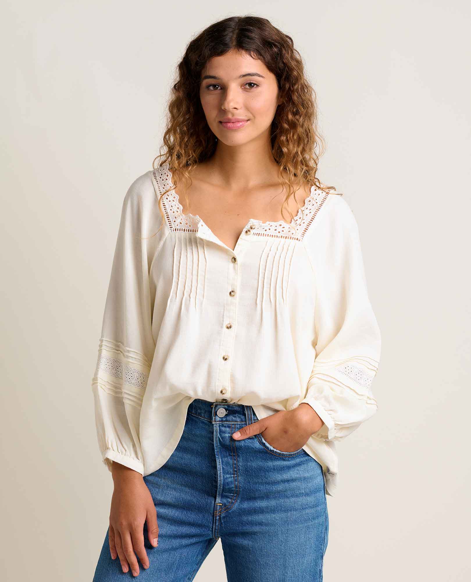 Manzana Peasant Long Sleeve Shirt - Softxoi