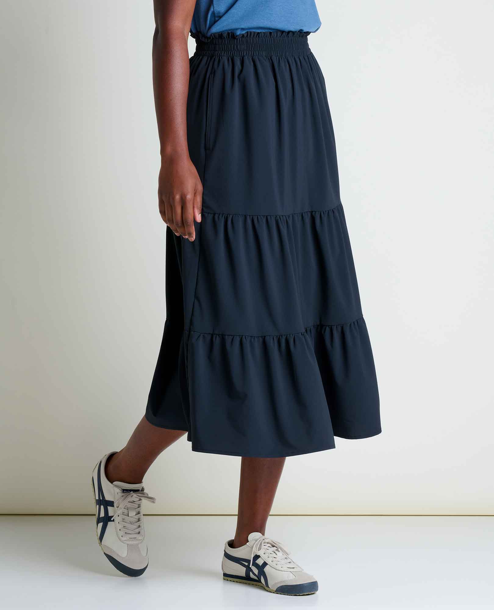 Sunkissed Tiered Midi Skirt - Softxoi