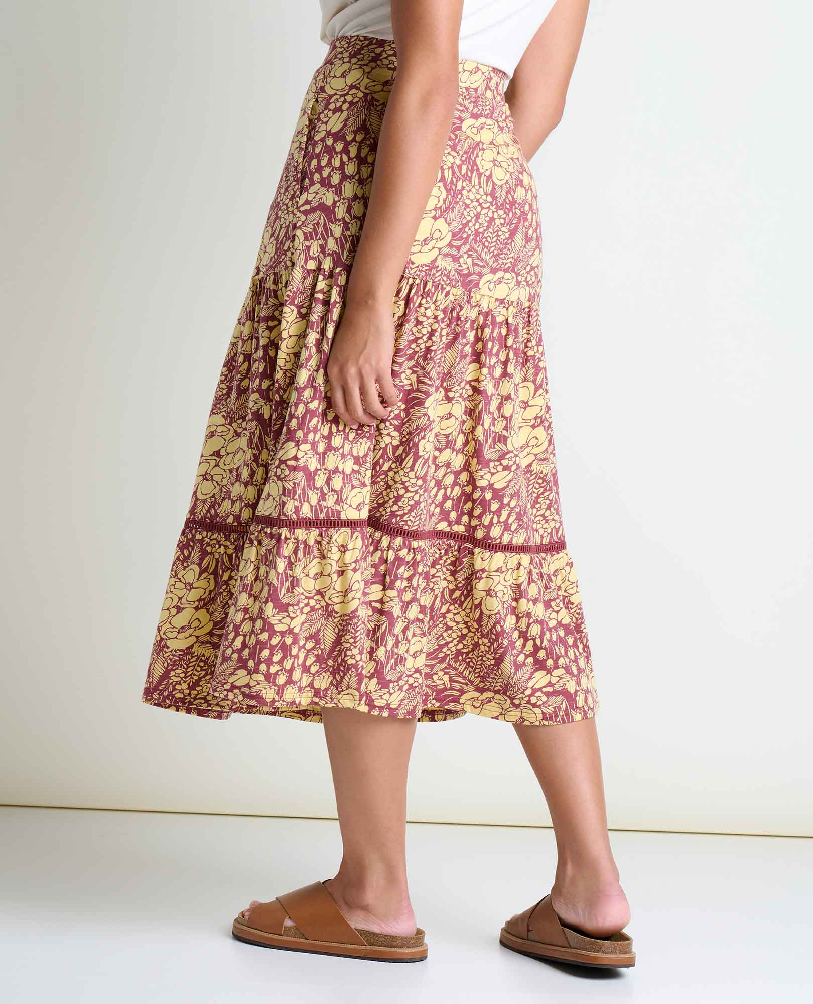 Marigold Tiered Midi Skirt - Softxoi