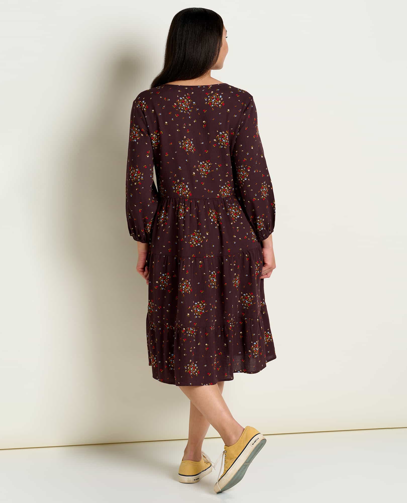 Manzana Tiered Long Sleeve Dress - Softxoi