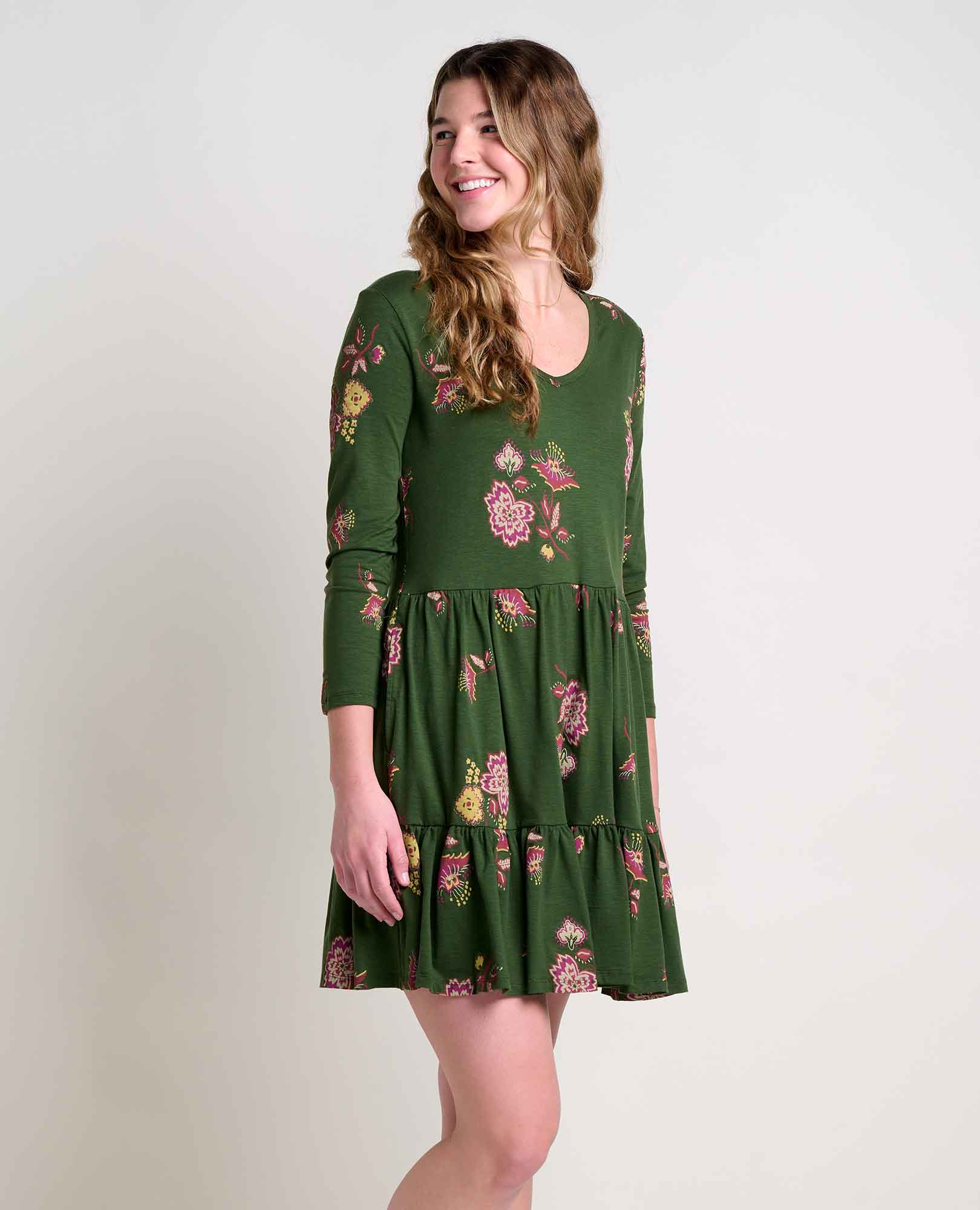 Marley Tiered Long Sleeve Dress - Softxoi