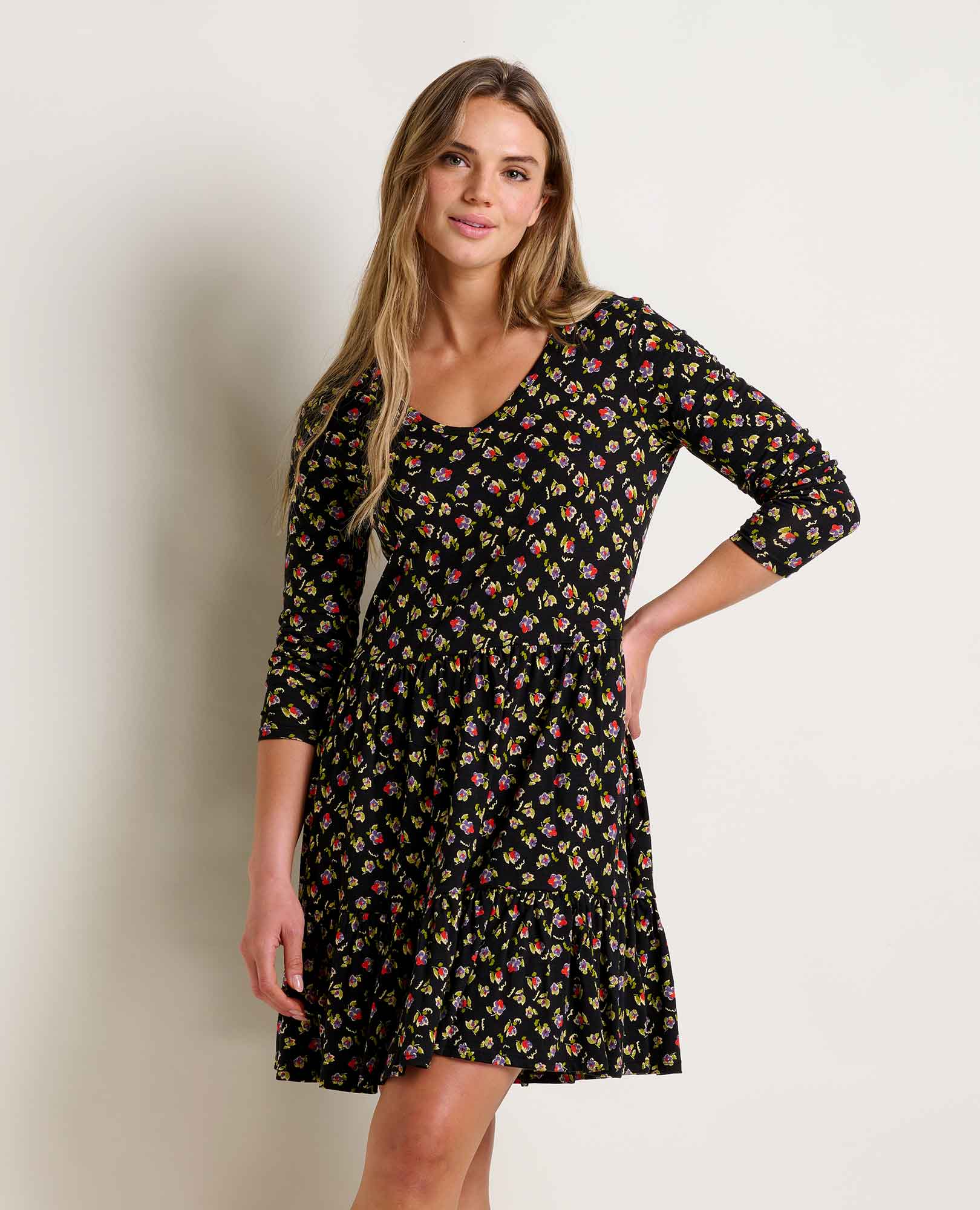 Marley Tiered Long Sleeve Dress - Softxoi
