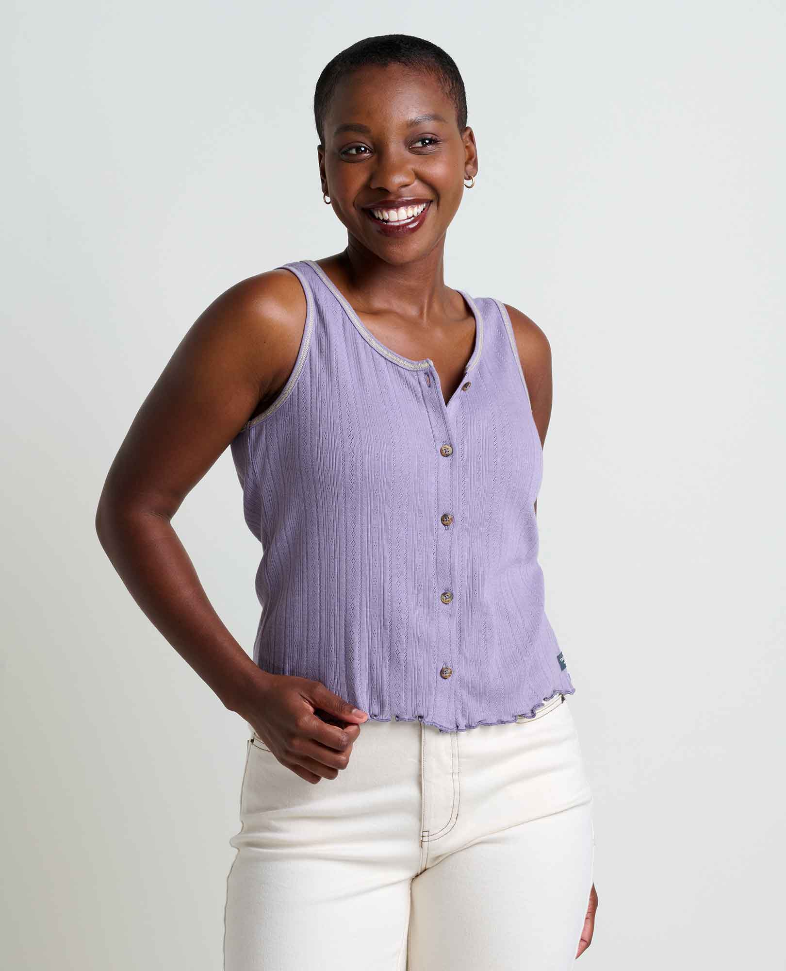 Foothill Pointelle Button Tank - Softxoi