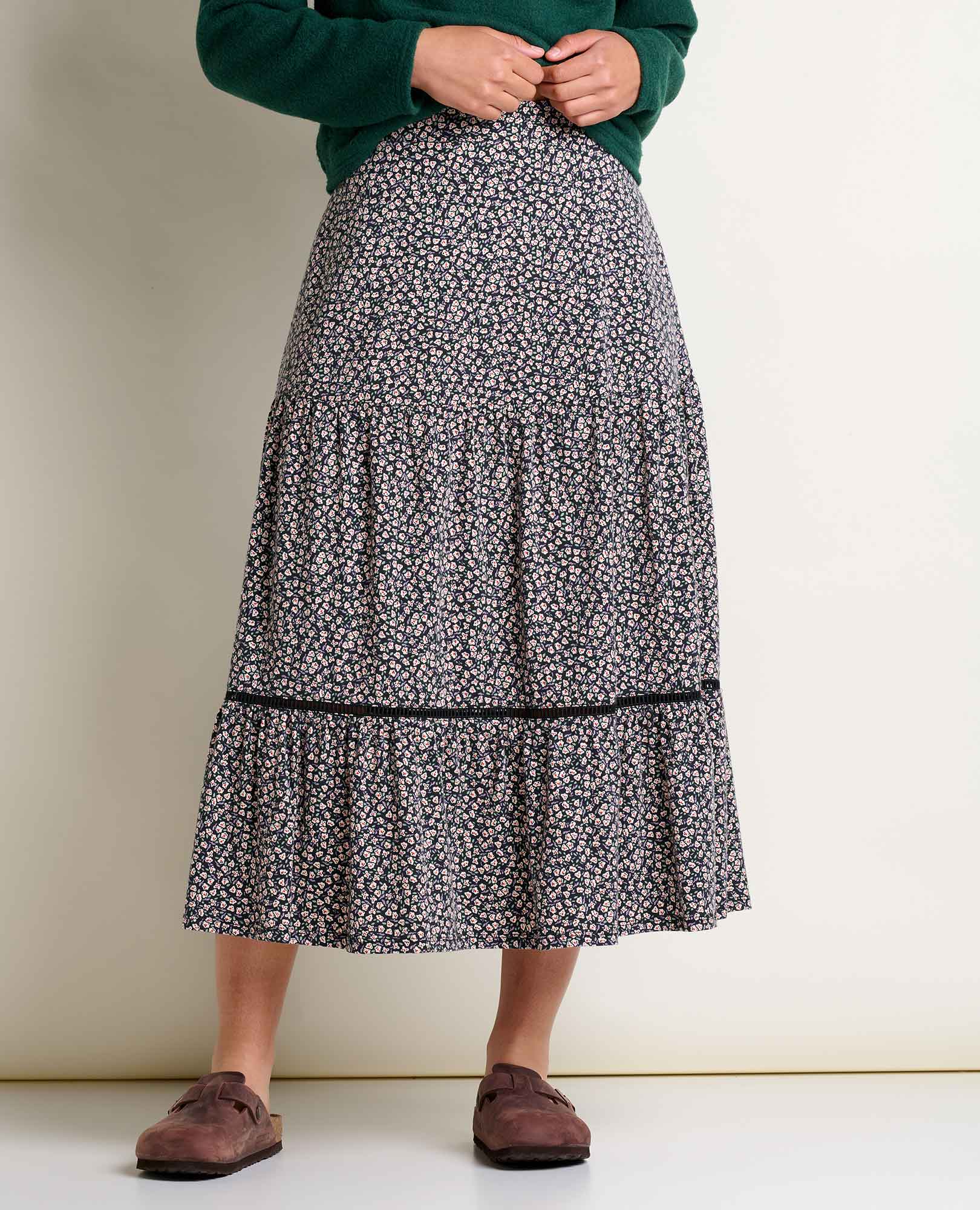 Marigold Tiered Midi Skirt - Softxoi