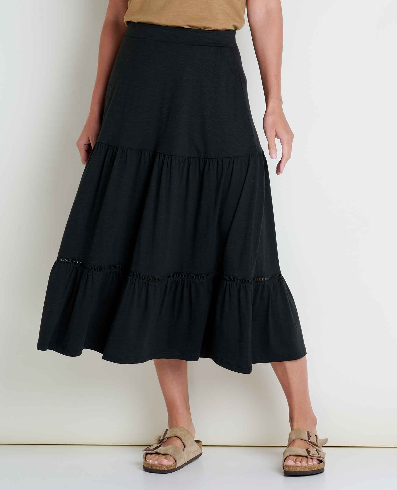 Marigold Tiered Midi Skirt - Softxoi