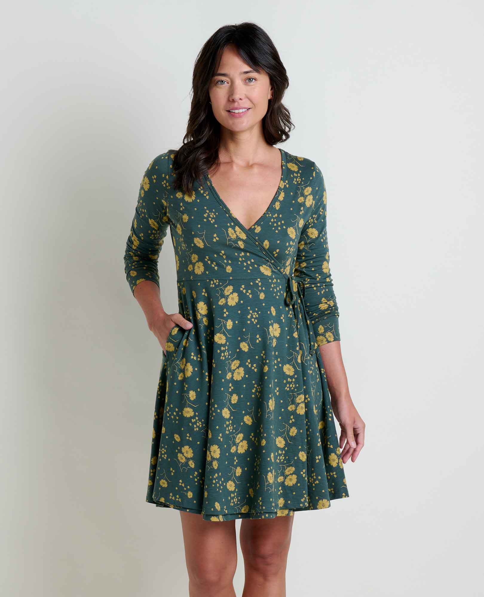 Freesia Long Sleeve Wrap Dress - Softxoi