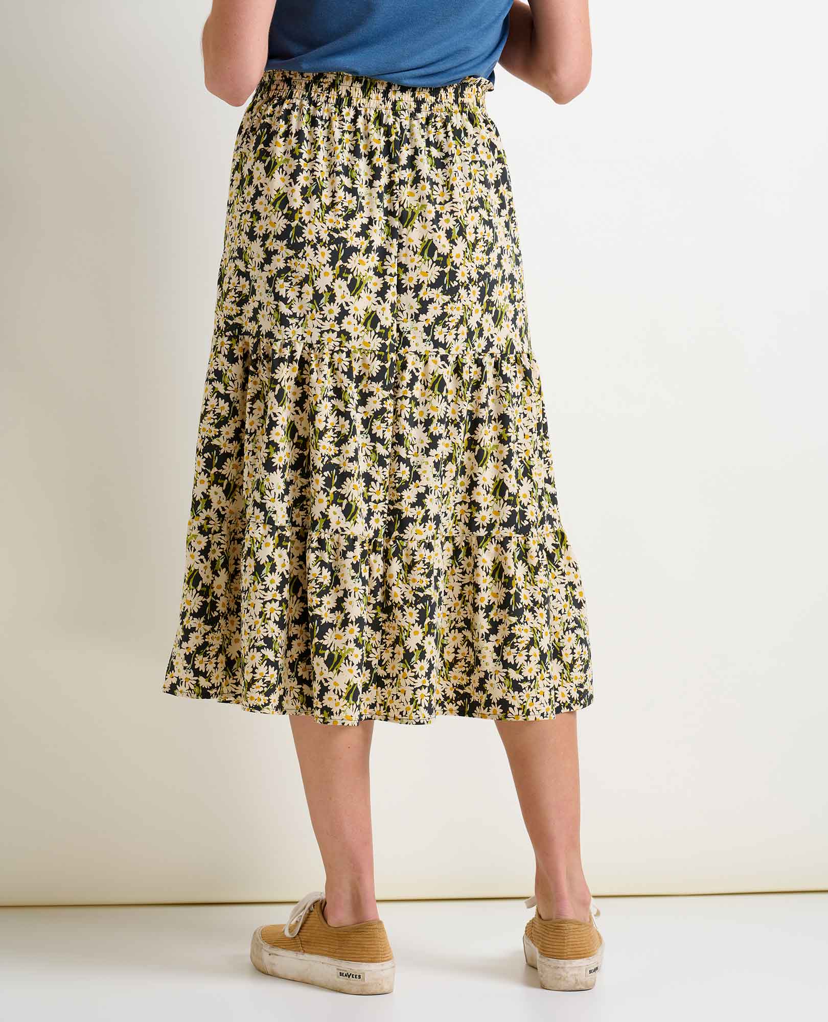 Sunkissed Tiered Midi Skirt - Softxoi