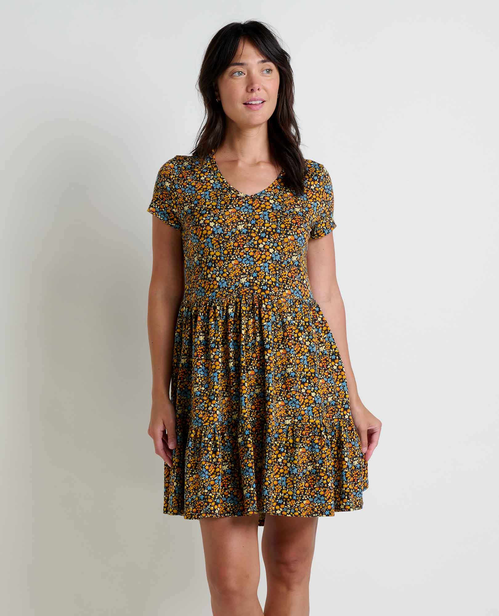 Marley Tiered Short Sleeve Dress - Softxoi