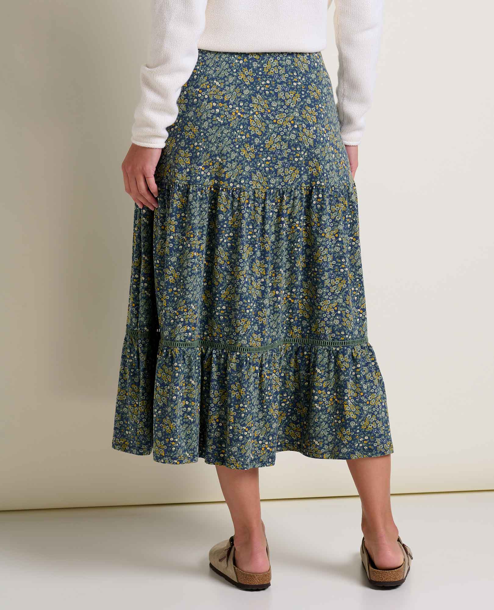 Marigold Tiered Midi Skirt - Softxoi