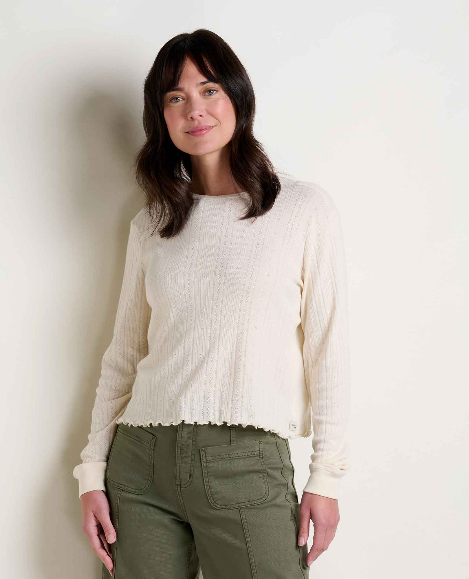 Foothill Pointelle Long Sleeve Crew - Softxoi