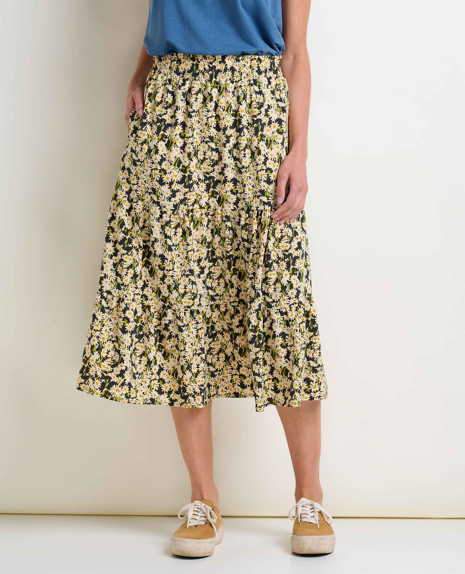 Sunkissed Tiered Midi Skirt - Softxoi
