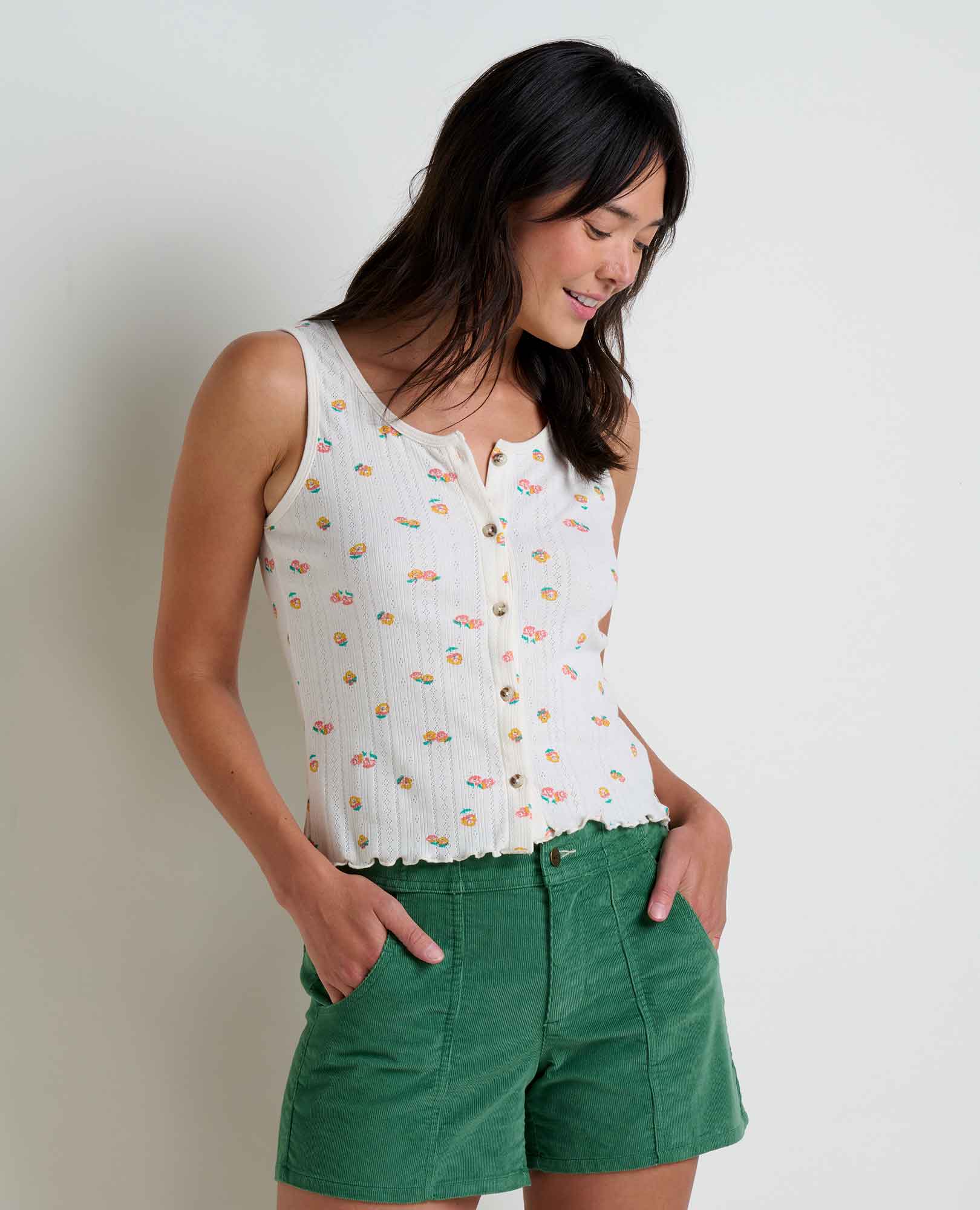 Foothill Pointelle Button Tank - Softxoi