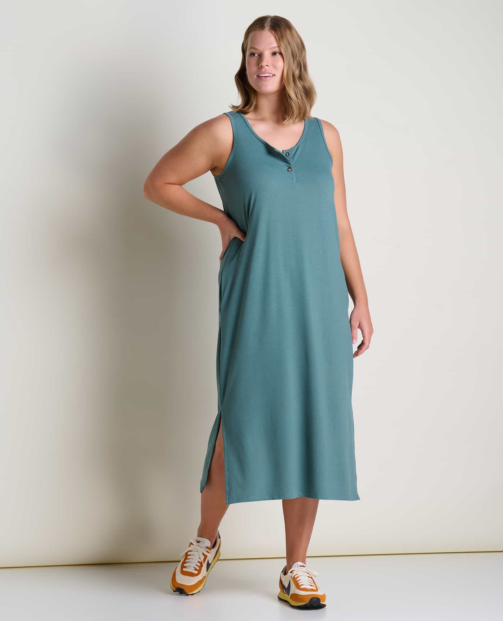 Piru Henley Midi Tank Dress - Softxoi