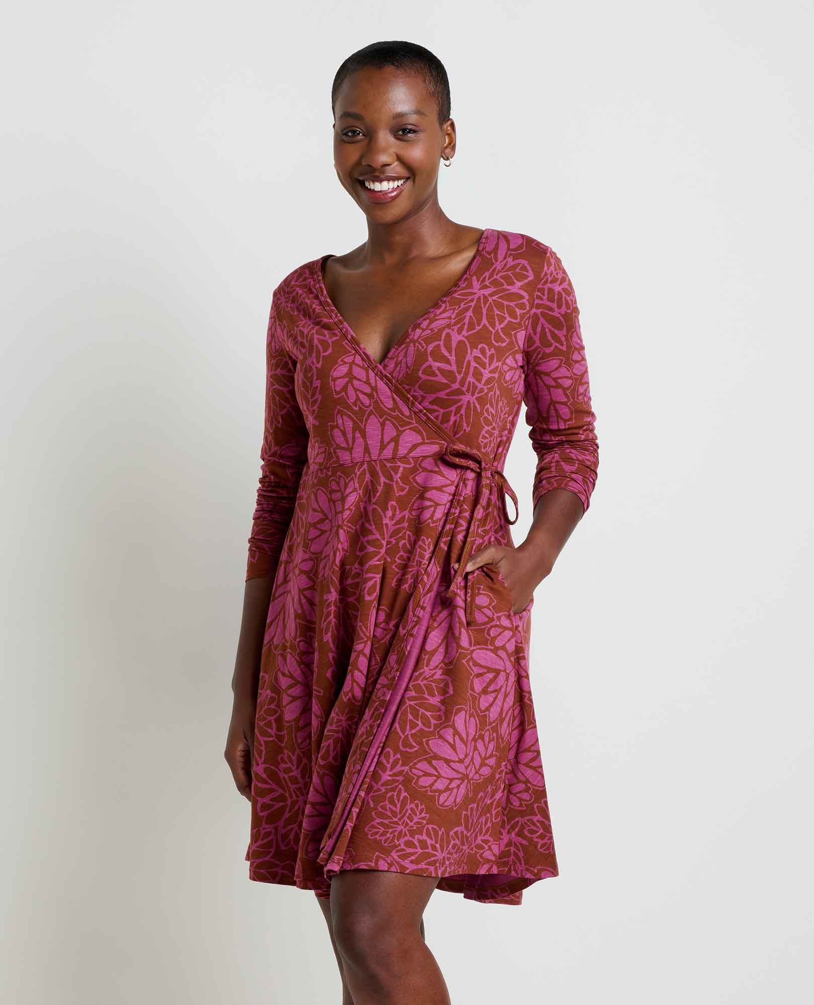 Freesia Long Sleeve Wrap Dress - Softxoi