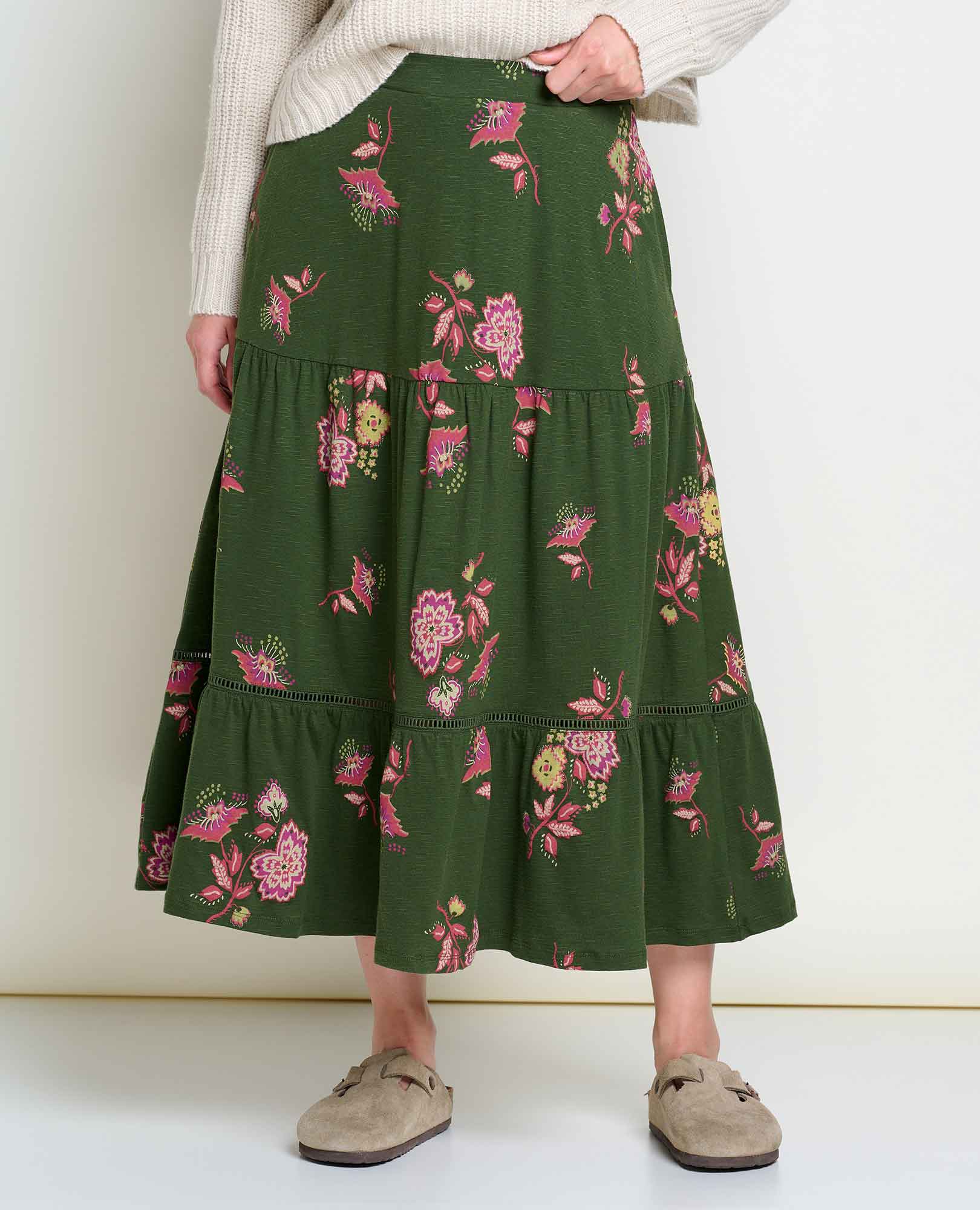 Marigold Tiered Midi Skirt - Softxoi
