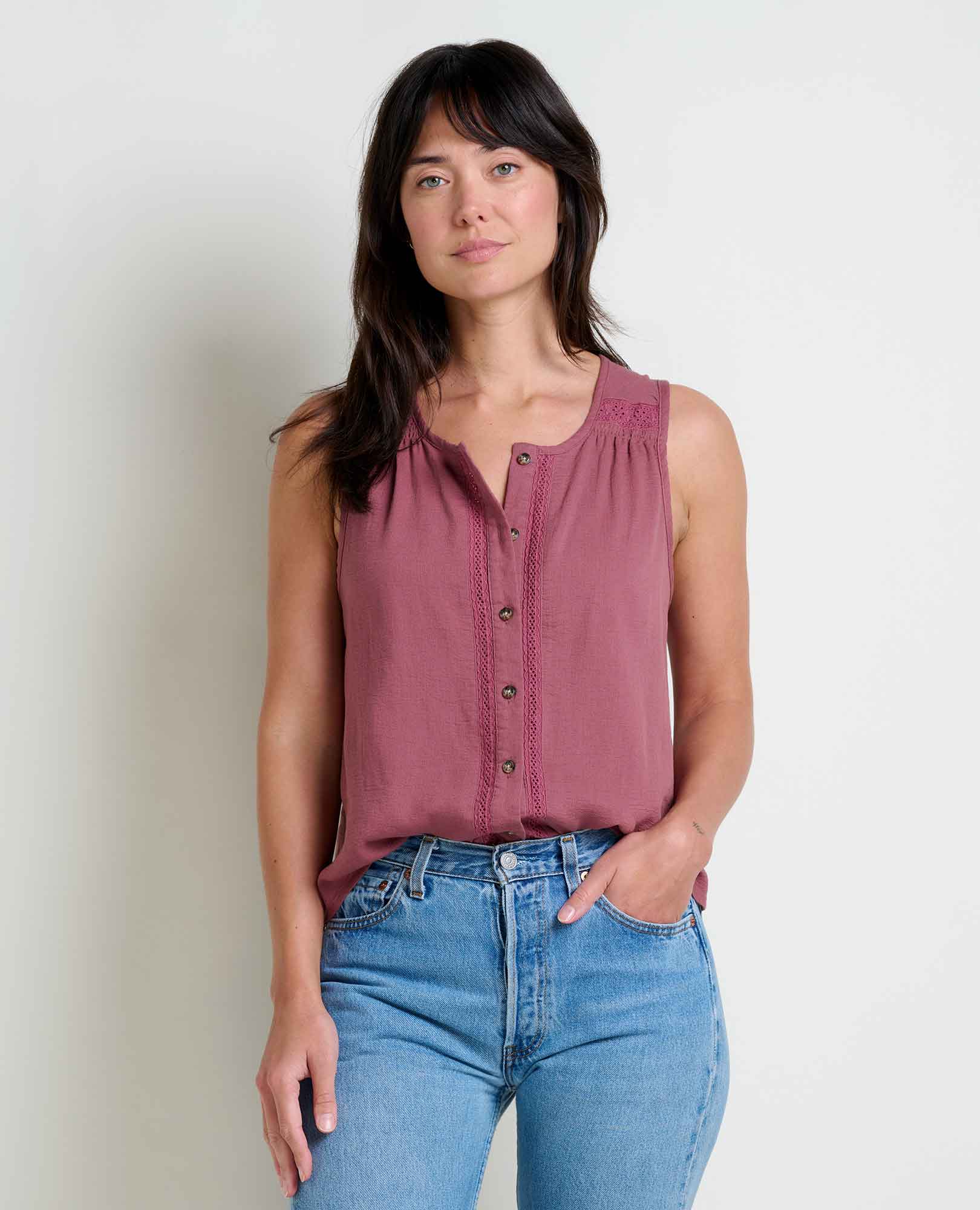 Manzana Button Front Tank - Softxoi