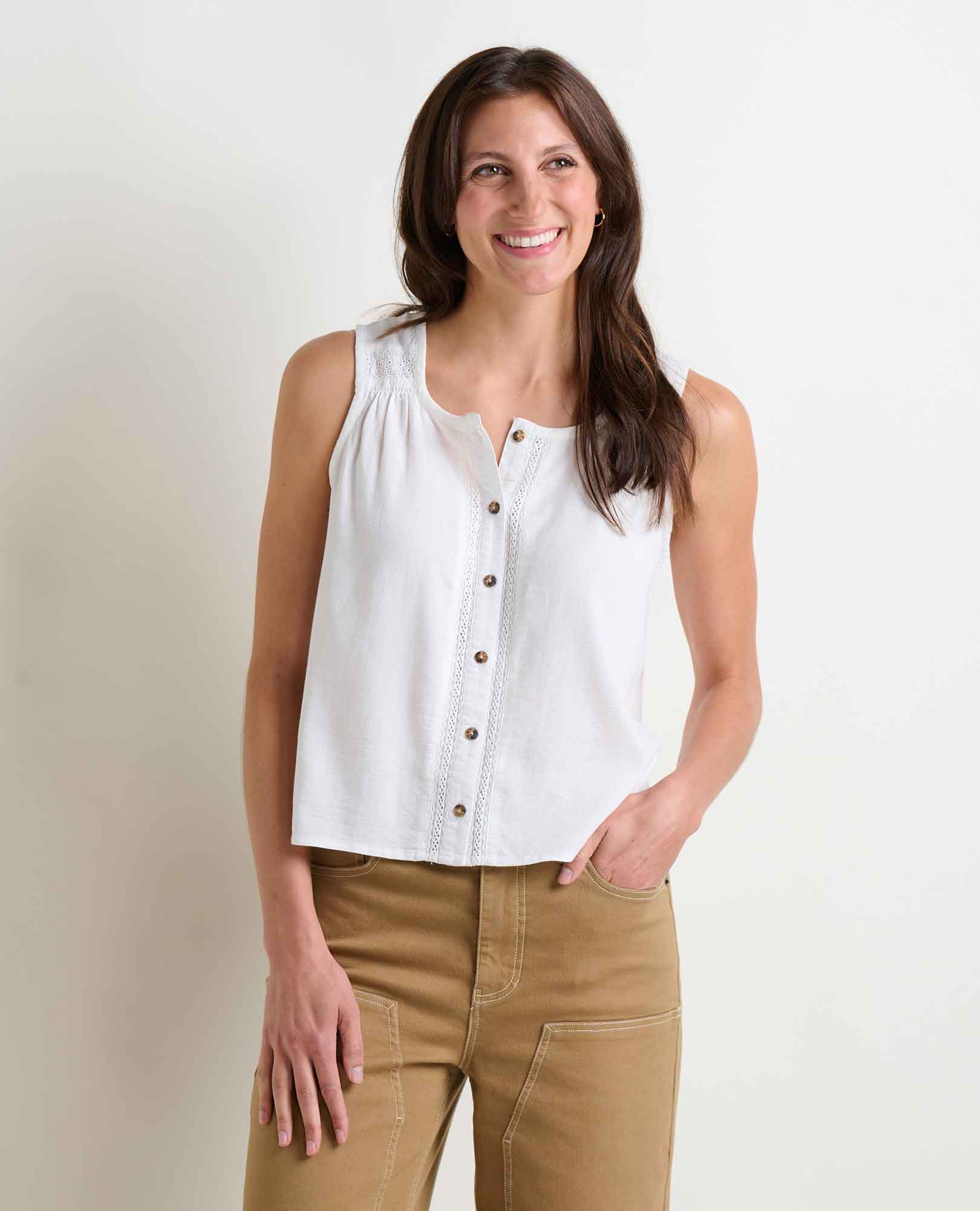Manzana Button Front Tank - Softxoi