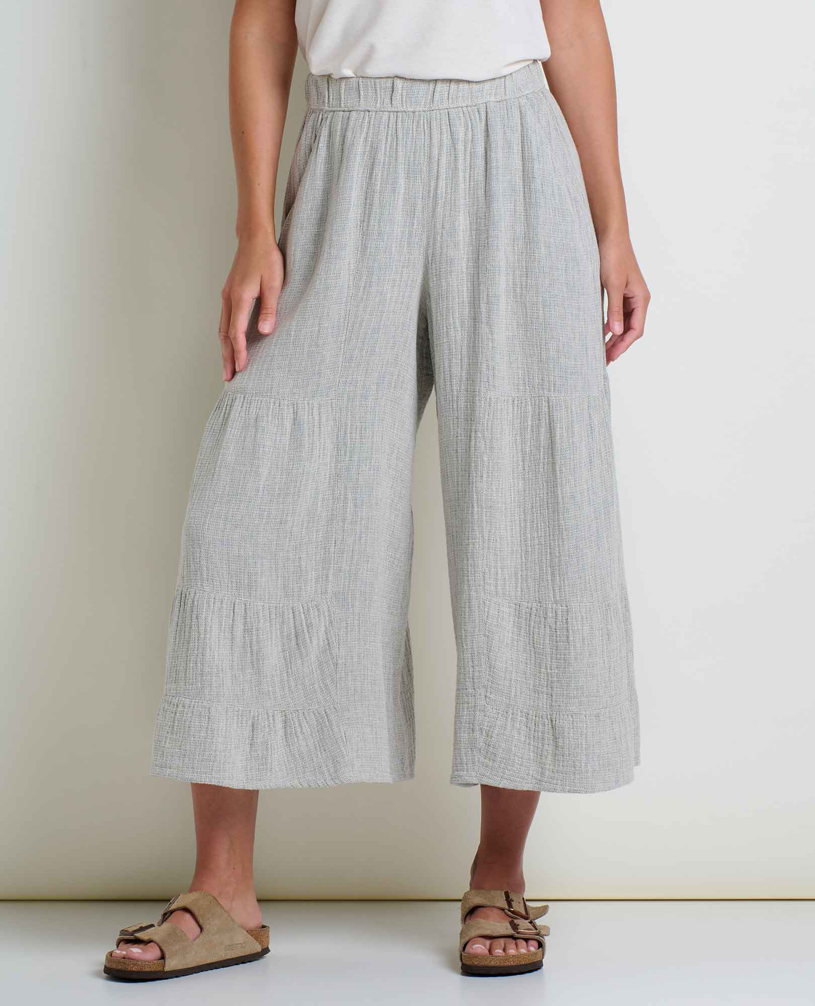 Tate Double Weave Palazzo Pant - Softxoi