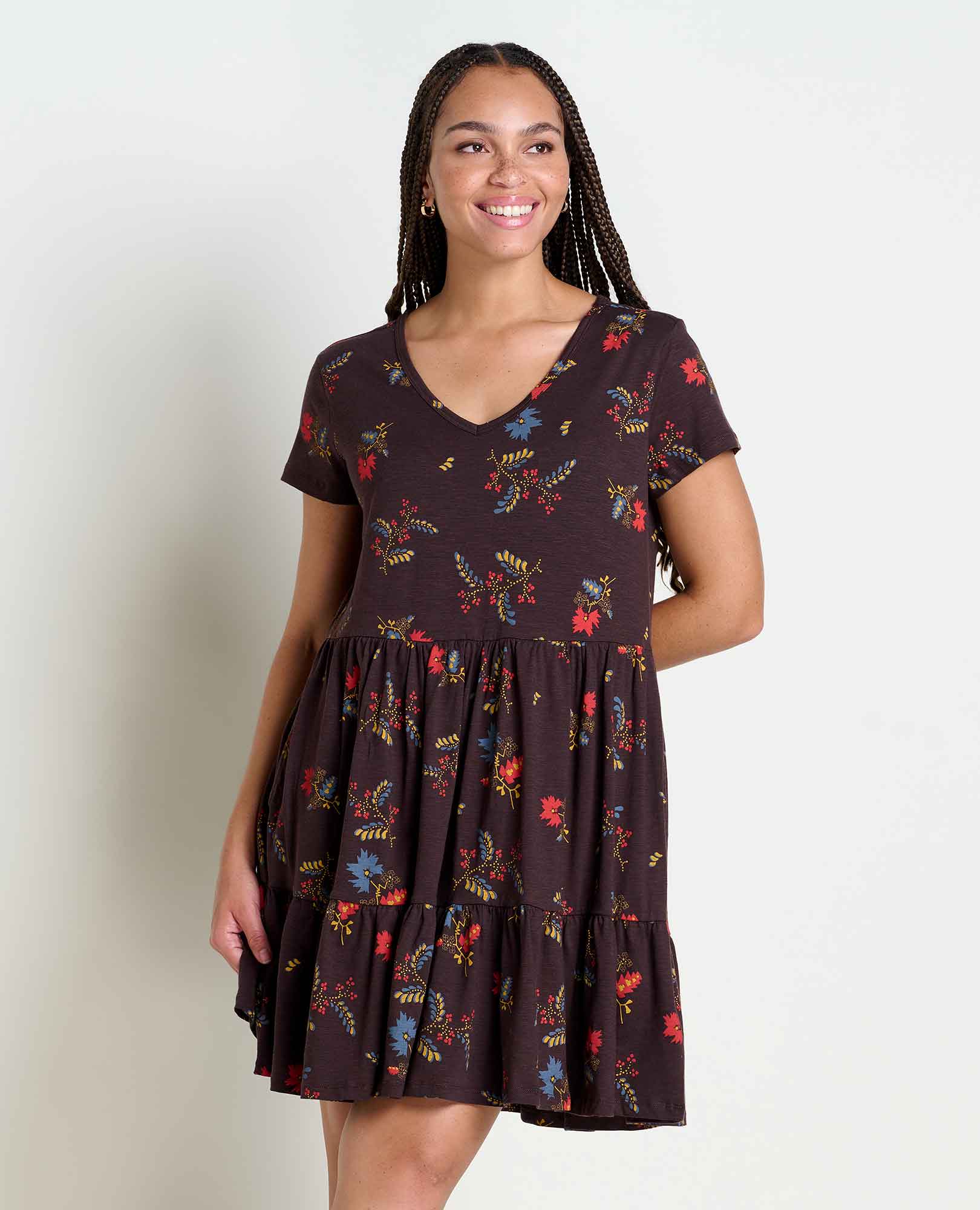 Marley Tiered Short Sleeve Dress - Softxoi