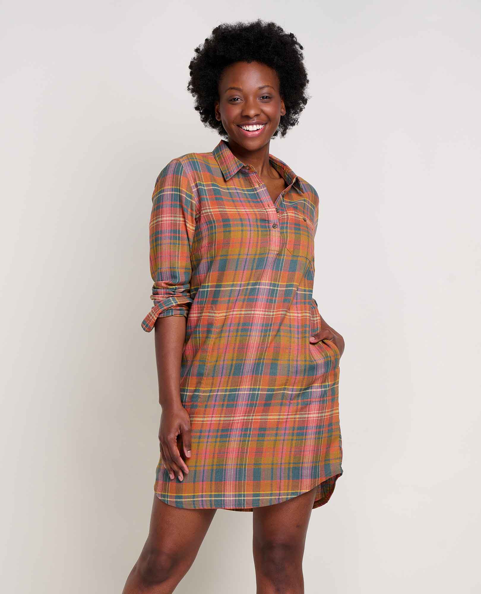 Re-Form Flannel Shirtdress - Softxoi