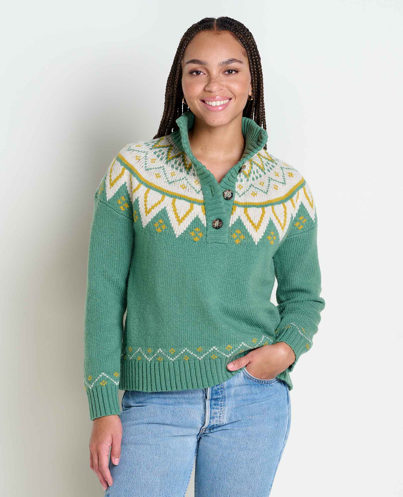 Moss Point Henley Sweater - Softxoi
