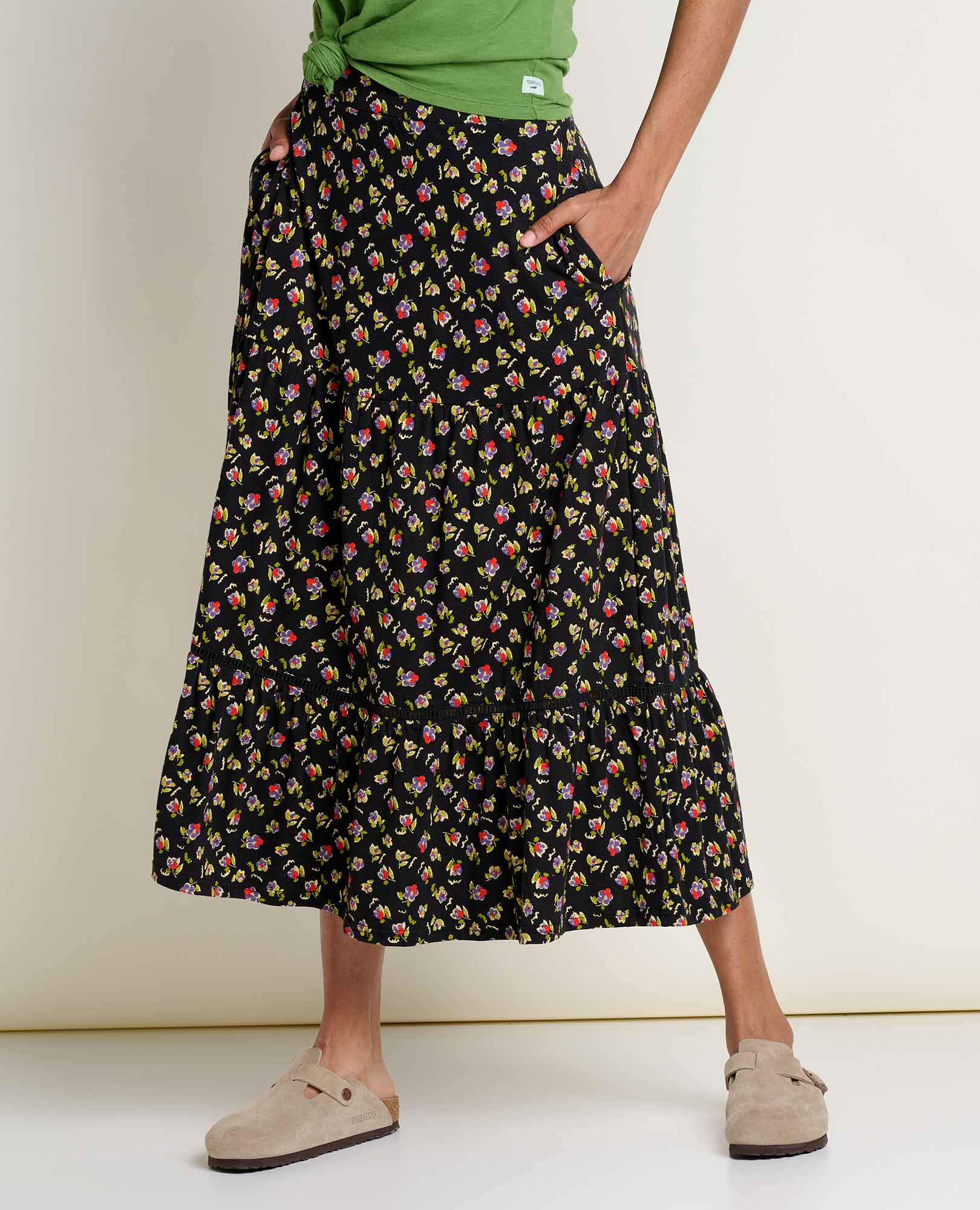 Marigold Tiered Midi Skirt - Softxoi