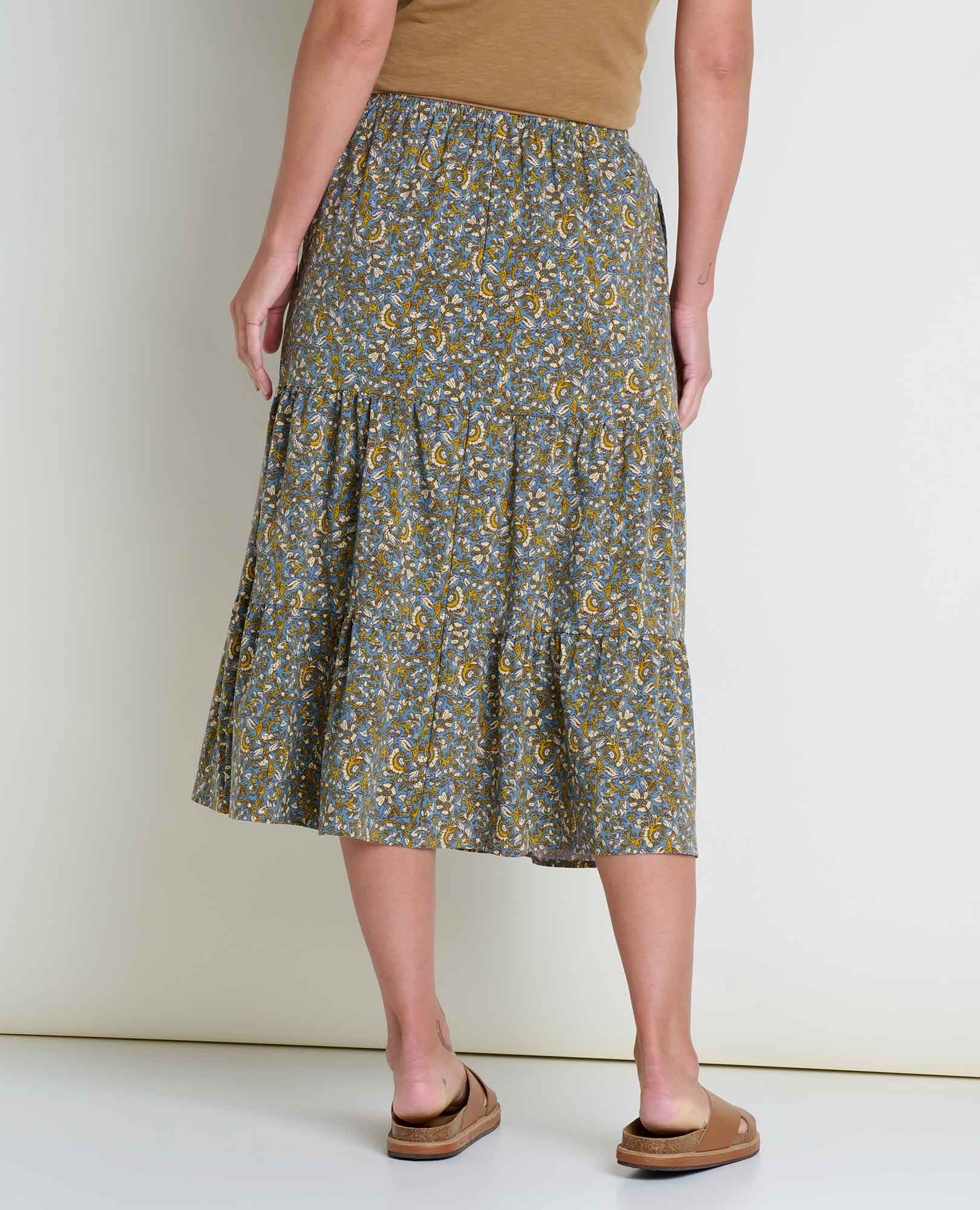 Sunkissed Tiered Midi Skirt - Softxoi