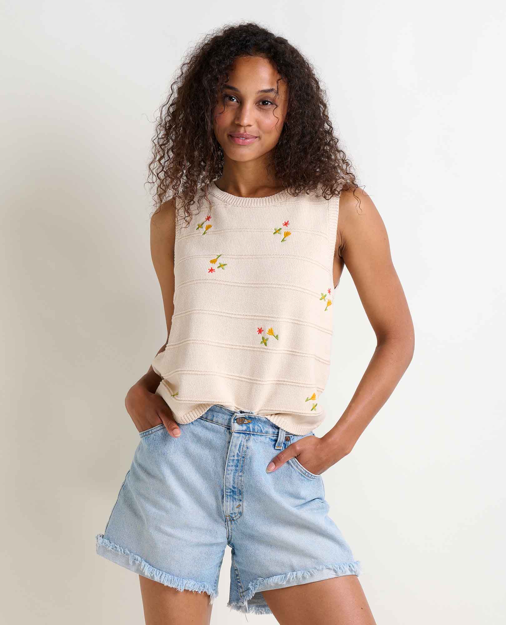 Bianca Crew Tank Embroidered - Softxoi